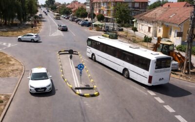 Noul sens giratoriu din Carei blochează camioanele cu manevre multiple