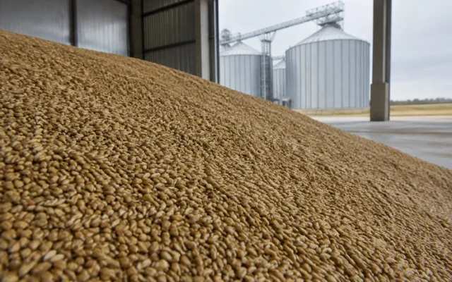 Stocuri de cereale depozitate în condiții industriale înainte de export