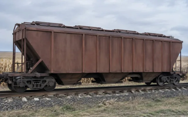 Vagon de marfă pentru transportul cerealelor pe o cale ferată
